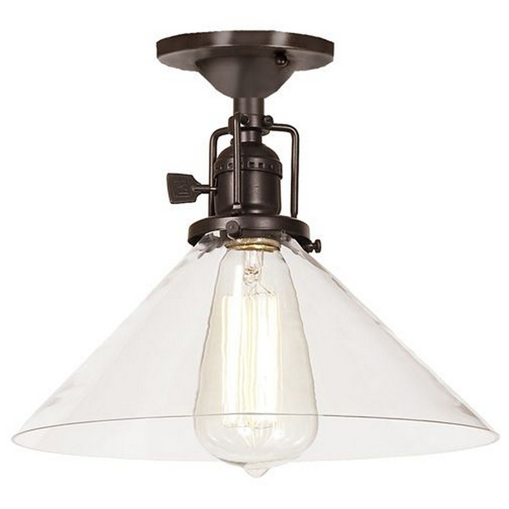 JVI Designs-1202-08 S2-Union Square - One Light Flush Mount Oil Rubbed Bronze Finish  10 Wide, Mouth Blown Glass Shade